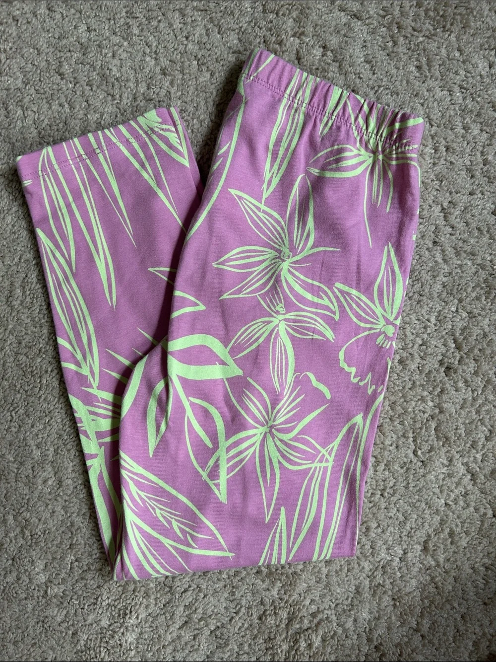 Gap Kids Organic Cotton XL 12 Girls' Purple Floral Print Leggings NWT